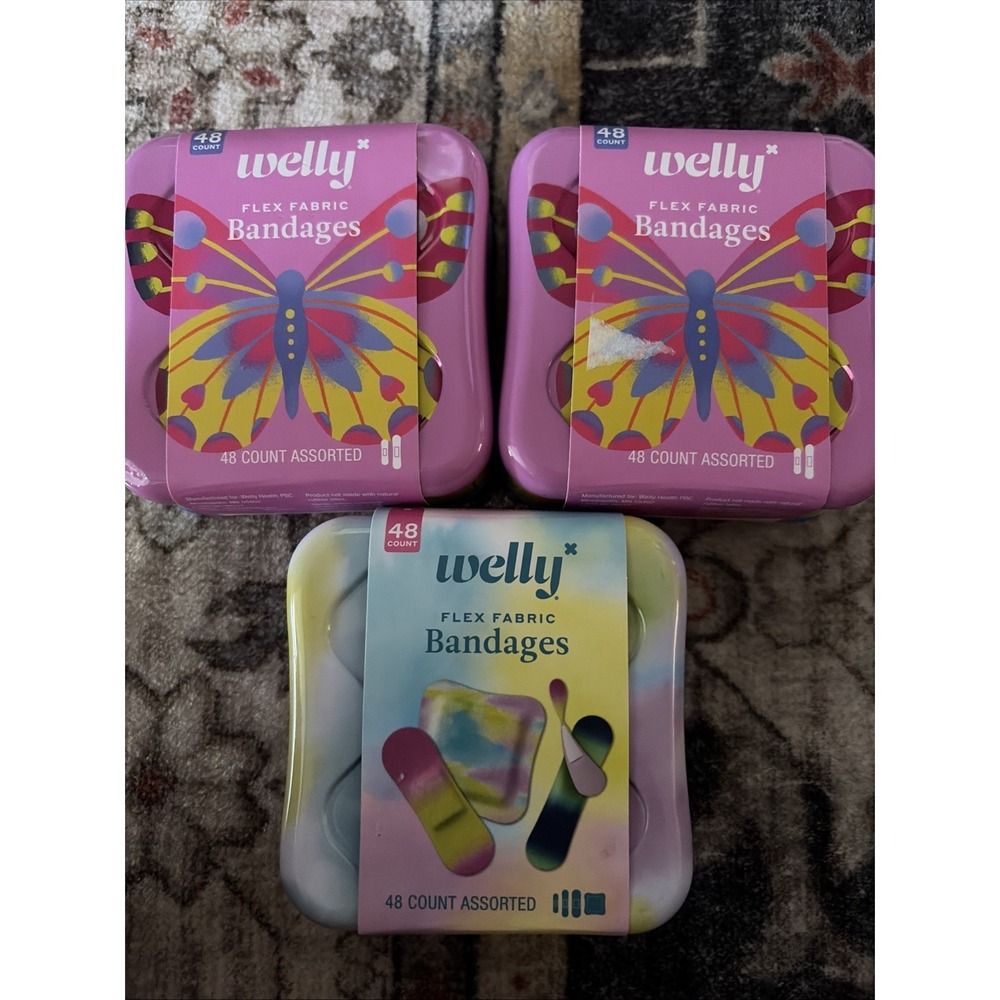 WELLY Flex Fabric Bandages, 40 Count, (3 Packs) 120 Total Girl